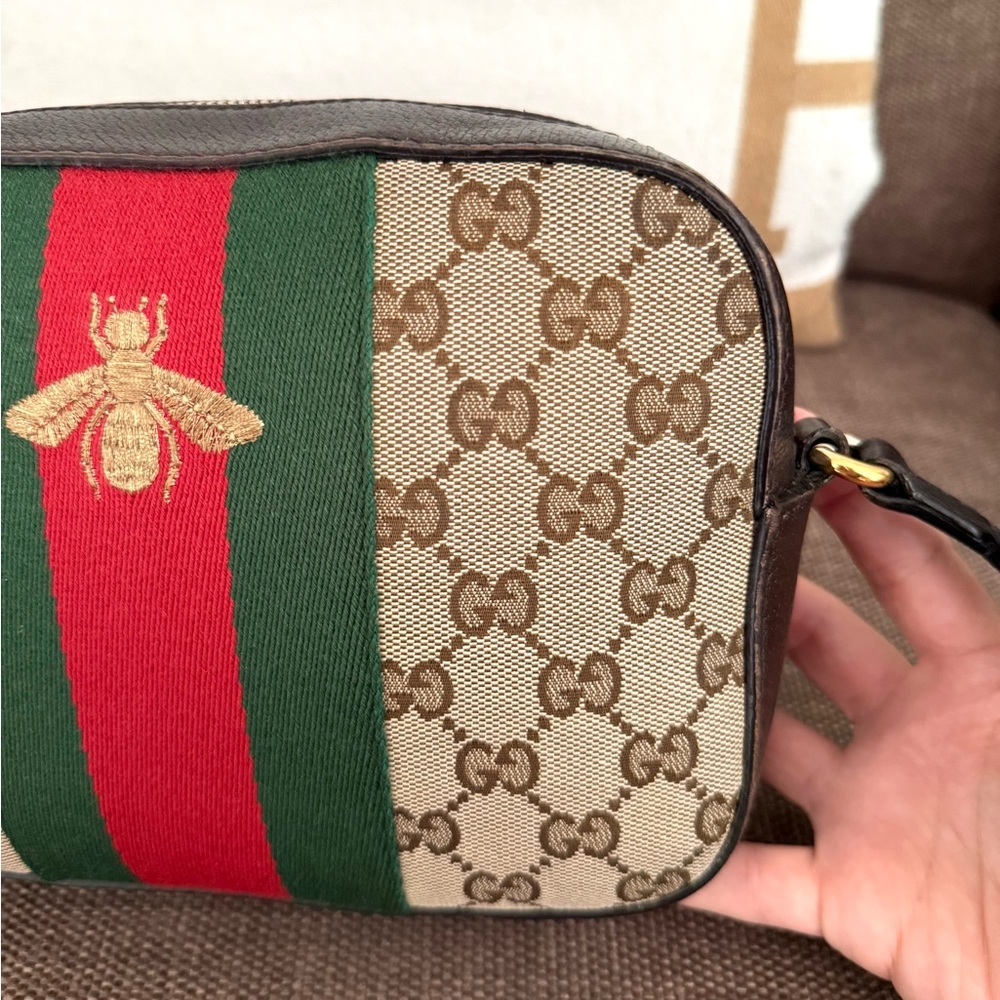 Authentic Gucci GG Supreme Monogram Web Webby Bee Shoulder Crossbody bag - Picture 16 of 16